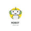 Cute robot logotype