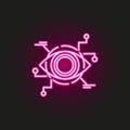 Bot cyborg robot view neon style icon. Simple thin line, outline vector of robo icons for ui and ux, website or mobile application