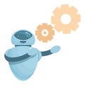 Bot gear trade icon cartoon vector. Money education