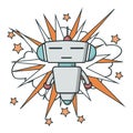 Vector robot flat icon