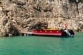 Boat touring in Dark Canyon (Karanlik Kanyon in Turkish) in Kemaliye  Egin  Erzincan Royalty Free Stock Photo
