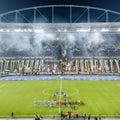 Botafogo played Atletico Paranense at the Nilton Santos Stadium in the Serie A. The Royalty Free Stock Photo