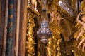 Botafumeiro in the cathedral of Santiago de Compostela that serves to distribute the smell of incense. Pilgrim concept, journey,