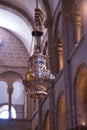 Botafumeiro in the cathedral of Santiago de Compostela that serves to distribute the smell of incense. Pilgrim concept, journey, Royalty Free Stock Photo