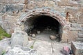 Botallack mine poldark , stone fire fireplace Royalty Free Stock Photo