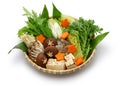 Botan nabe ingredients, japanese wild boar hot pot Royalty Free Stock Photo