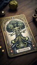 Botanic Enlightenment: An AI Painted Tarot Card Portraying the Broccoli\'s Divine Essence