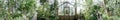 Botanic garden - palm conservatory, 360 degrees panorama Royalty Free Stock Photo