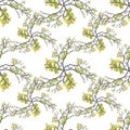 Botanic Motif Nature Print Seamless Pattern