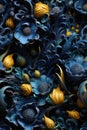 Botanical Abstract Background with Enigmatic Volumetric Florals Royalty Free Stock Photo