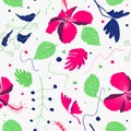 Botanical blossom rose mallow repeated pattern, useful for tapestry and fabrics