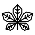 Botanical chestnut leaf icon, outline style Royalty Free Stock Photo