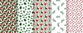 Botanical Christmas patterns set vector graphics Royalty Free Stock Photo