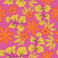 Botanical floral seamless pattern. vector flower print. floral background. textile fabric design.