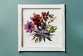 Botanical Flowers in a Picture Frame