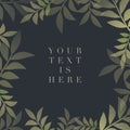 Botanical frame of delicate and stylized leaves and sample text Royalty Free Stock Photo