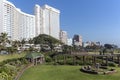 Botanical Garden Against City Skyline on Durban Beachfront