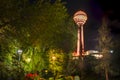 Botanical Garden in the evening and Atakule Tower in background, Ankara, Turkey