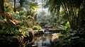 A botanical garden featuring a wide variety of exotic and rare plants