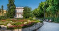 Botanical garden and flowerbeds in front of the villa Angiolina. Opatija, Croatia