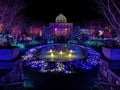 Botanical garden lit bright for the holiday