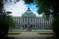 Botanical Garden with Palace of Justice in Munich, Germany