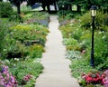 Botanical Garden Path with Lamposts