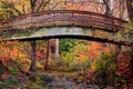 Botanical Gardens Arched Bridge Asheville During Fall Royalty Free Stock Photo