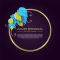 Botanical gold frame banner template luxury design Royalty Free Stock Photo