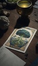 Botanical Harmony: An AI Inspired Tarot Card Embracing the Abundance of Broccoli