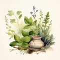 botanical illustration with chinese medicine plants 6