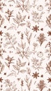 Botanical Illustration - Delicate Floral Pattern Royalty Free Stock Photo
