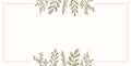 Botanical leaf frame background. Spring leaves card frame and vintage floral border Royalty Free Stock Photo