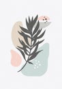 Botanical leaves print boho minimalist wall art Royalty Free Stock Photo