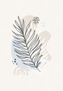 Botanical leaves print boho minimalist wall art Royalty Free Stock Photo