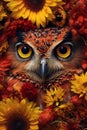 Botanical Owl: An Exquisite Fusion of Floral Splendor and Nocturnal Wisdom