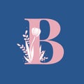 Botanical capital letter B vector