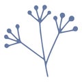 Botanical plant icon cartoon vector. Wild flower branch