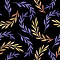 Botanical seamless pattern with decorative branches. Royalty Free Stock Photo