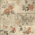 Botanical vintage roses shabby chic background Royalty Free Stock Photo