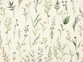 Botanical William morriss pattern background. Simple and minimalistic. Made with Generative AI.