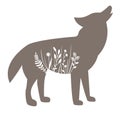Botanical wolf pictogram isolated vector illustration