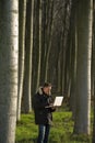 Botanist working outdoors Royalty Free Stock Photo