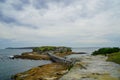 The bridge and rocky beach in the Botany bay in Sydney