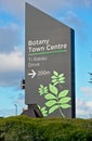 Botany Town Centre sign board at Ti Rakau Drive Royalty Free Stock Photo