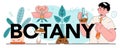 Botany typographic header. Students exploring nature and plants Royalty Free Stock Photo