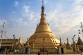 Botataung Pagoda at the end of the day, Yangon, Myanmar