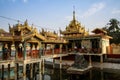 The Botataung Pagoda grounds at the end of the day, Yangon, Myanmar