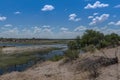 The Boteti river at low tide in summer, Botswana Royalty Free Stock Photo