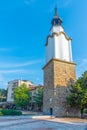 Botevgrad, Bulgaria, June 14, 2020: Historical clock tower in Bo Royalty Free Stock Photo